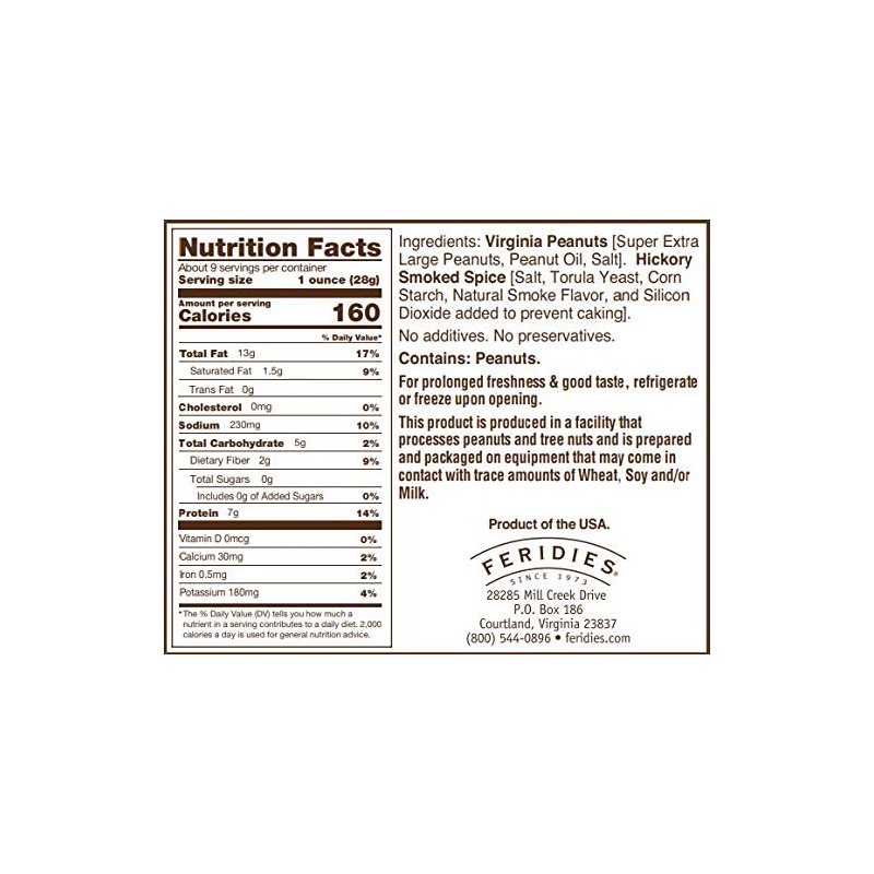 FERIDIES Assorted Super Extra Large Seasoned Virginia Peanuts 9oz Vacuum