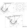 1" Small Caster Wheels Low Profile Casters for Furniture Soft