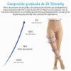 2 pantimedias de compresión de 20 a 30 mmHg opacas