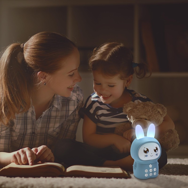 Mooov 477511 Night Light Rabbit Snowflake with White Sound Blue