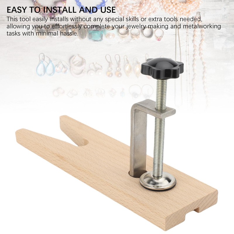 Jewelry Table Clamp, Wooden Bench Pin with V Slot and
