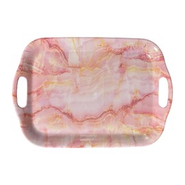 Bandeja para servir de mármol rosa de 11 x 16 pulgadas, bandeja de melamina accesorios de cocina - Pro Tech Products