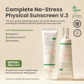 AXIS-Y COMPLETE NO-STRESS PHYSICAL SUNSCREEN 50ML- PROTECTOR SOLAR SPF 50+ PA ++++ - Protector solar con 2% de niacinamida y péptidos para proteger de