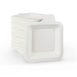 Upper Midland Products Small Paper Plates 4 Inch - 4 Inch Paper Dessert Plates Biodegradable | White (White - 100)