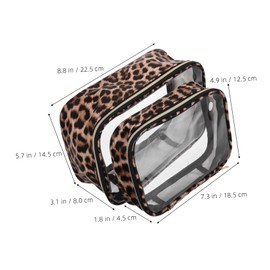 FRCOLOR 2pcs Leopard Print Toiletry Bag for Women Portable Travel Cosmetic Organizer Design for Easy Access for Makeup and Personal