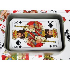 TS Spielkarten Metal Playing Card Box - Metal Tin for Storing Cards | Collector's Box | Metal Case