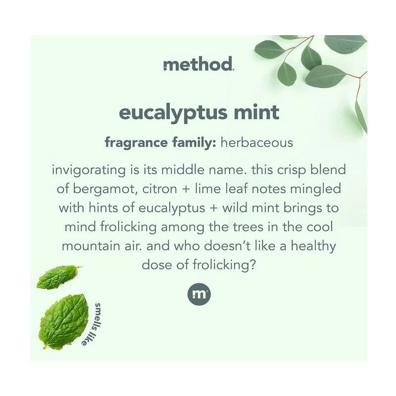 Method Daily Shower Cleaner Refill, Eucalyptus Mint, For Showers, Tile,