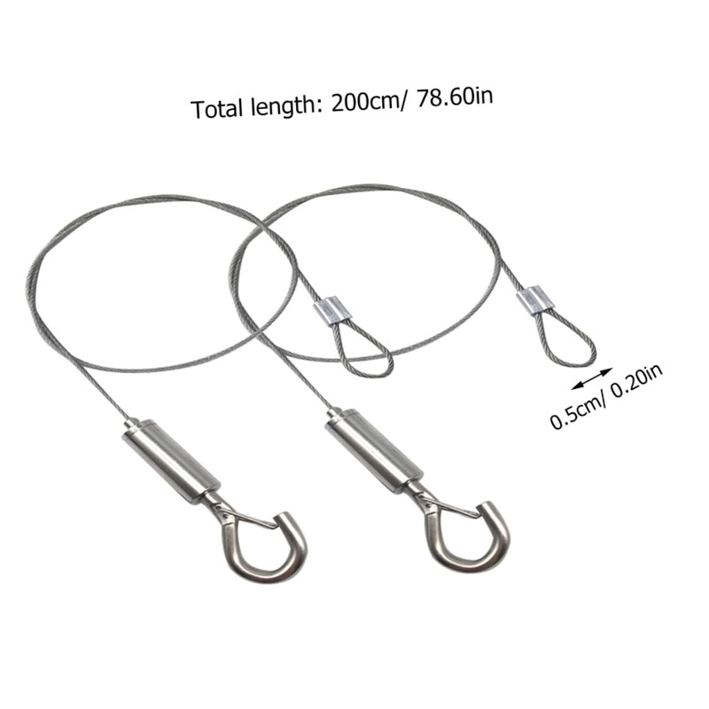 Operitacx 2pcs Wire Rope Hook Grow Light Chain Hanging Cable