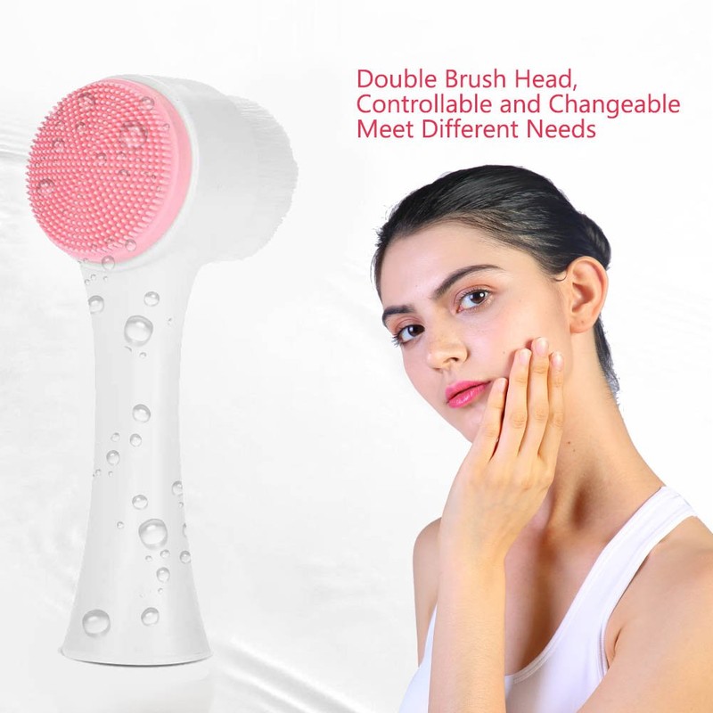 Cleansing Brush, Double Sided Clean & Exfoliating & Massage Soft,