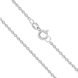 Honolulu Jewelry Company 925 Sterling Silver 1mm Cable Chain Necklace for Women Tarnish Resistant - Made in Italy (17 Inches)