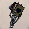 Zegin Skeleton Hand Playing Cards Patch Embroidered Applique Badge Iron
