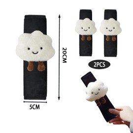 2 Pcs Car Seat Belt Pads,Seatbelt Covers Soft Car Seat Strap Shoulder Pads,Seat Belt Covers Short Plush Cartoon Design for Reusable Universal Seat Belt Cover Pad for Women Girl Car Accessories