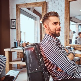 Hoolerry 4 Pcs Salon Chair Cover Clear Chair Covers Salon Equipment Clear Plastic Salon Chair Cover for Most Standard Salon Chairs Office Chairs Christmas (Black Edge)