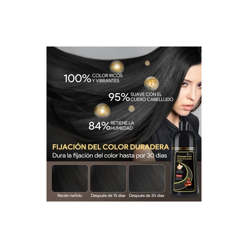 Shampoo Con Tinte 15min Cubre Canas Contiene Aceite De Argán