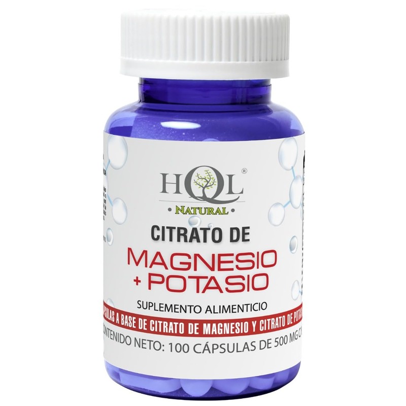 HQL Citrato de Magnesio + Potasio 100 Cápsulas 500mg