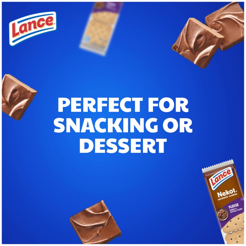 Lance Sandwich Cookies, Nekot Fudge, 8 Count Box