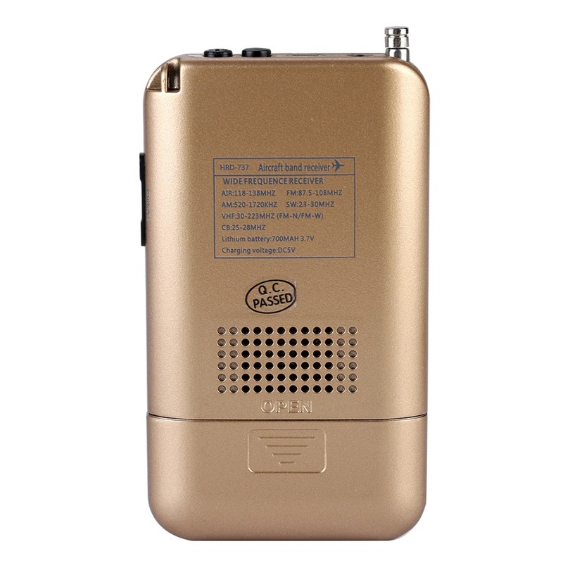 Aircraft Band Radio Receiver VHF Portable Full Band Radio Recorder