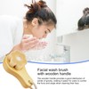 Wood Face Scrubber Brush | Wood Handle Face Washing Brush