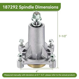 ranwin Spindle Assembly Fit for Craftsman HU Ariens Poulan - Mandrel Spindle Fit for 42" 46" 48" 54" Mower Deck, with Thread Bolts and Grease Fitting, Replace 192810 532187292 532187281 567253301 (1)