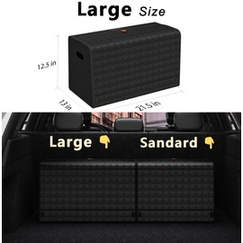 GMQ Car Trunk Organizer for SUV,Car Organizers and Storage with Collapsible Storage, Large Capacity for SUV, Truck, MPV (Black, L-21.5 * 13 * 12.5IN)