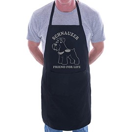 Print4U Schnauzer Dog Lovers Gift BBQ Cooking Funny Novelty Apron Black