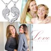 FLYOW Mother Daughter Necklace Set 925 Sterling Silver Mom and