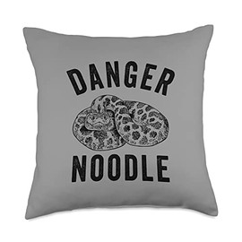 Reptile Animal Lover Hognose Snake Mom Herpetology Funny Danger Noodle Hognose Snake Lovers Throw Pillow, 18x18, Multicolor