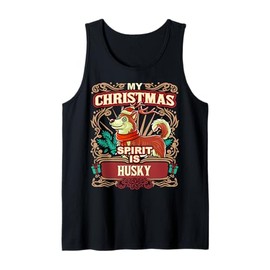 Husky My Christmas Spirit Dog Santa Claus Elf Reindeer Tank Top