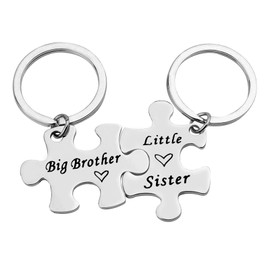 Ximalun Brother Sister Keyring Set Brother and Sister Gifts for Big Brother Little Sister Keyring Set for Big Brother Gifts from Sister Christmas Birthday Gifts Family Gifts for Sister Brother