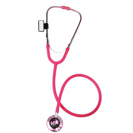 Estetoscopio Adulto Doble Rosa, Alta frecuencia, Manguera tipo Y, Olivas blandas, Color Brillante