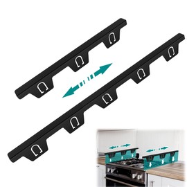 YZZHAJ Stainless Steel Stove Gap Covers,Kitchen Stove Counter Gap Cover, Stove Counter Gap Cover, Stove Gap Filler, Oven Side Gap Filler Seals Gaps Between Stovetop and Counter 13.8" to 27.5" (Black)