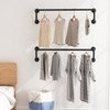 WTPLWD Industrial Pipe Clothes Racks 2 Pack, Black Pipe Wall