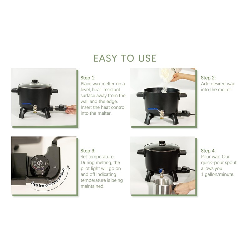 Aroparc Wax Melter for Candle Making, 6Qts Candle Wax Melting