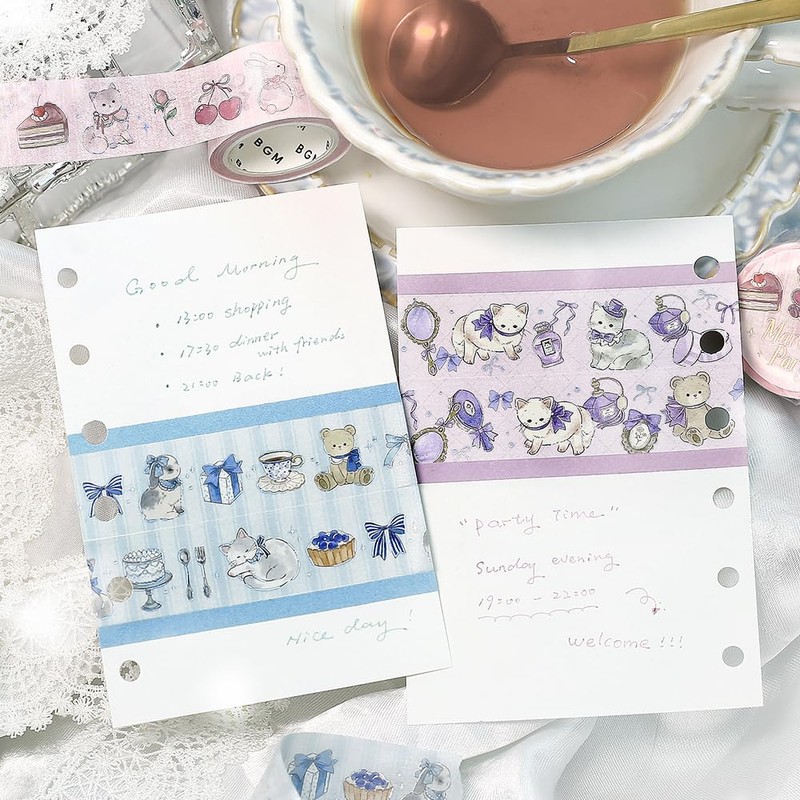 BGM Foil Press Masking Tape Fairy Tale Party Tea Time