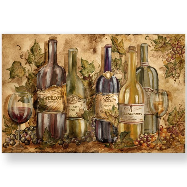 JarThenaAMCS 50 Pack Vintage Paper Placemat Red Wine Theme Disposable