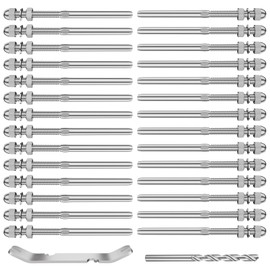KALLSDY 60 Pack Cable Railing Swage Threaded Stud Tension End Fitting Terminal for 5/32" Deck Railing Cable, T316 Stainless Steel Cable Railing Tensioner for 2"x2" Wood/Metal Post