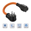 1FT 12AWG Right-Angle 15 Amp to 20 Amp Plug Adapter