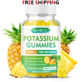 MEENCCD Potassium Citrate Gummies 1000mg, High Potency Potassium Supplement Gummies for