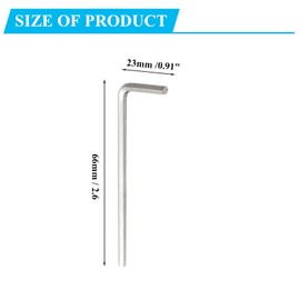 Litoexpe 10 Pieces 1/8" Hex Key Wrench, L Shape Allen Wrench, Chrome Vanadium Steel