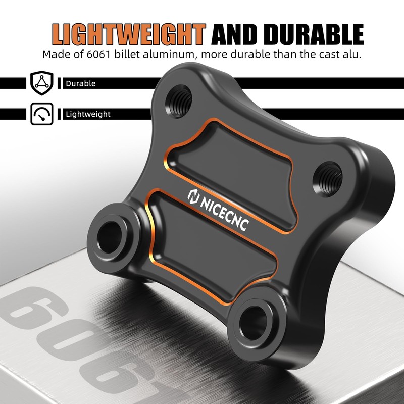 NICECNC Orange Handlebar Riser Pull Back Plate Aluminium Handlebar Displacement