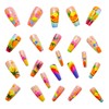 Coffin Press on Nails Medium Length Fake Nails Gradient Acrylic