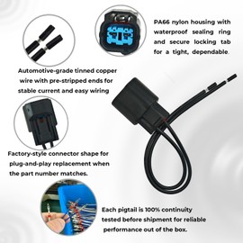 Camshaft Position Sensor Connector (2-Pin) — OE 6189-0593/6189-0552, Compatible with Honda S2000 AP1 & Early AP2 2000-2005 (F20C/F22C1), Sealed HX090 Female Housing