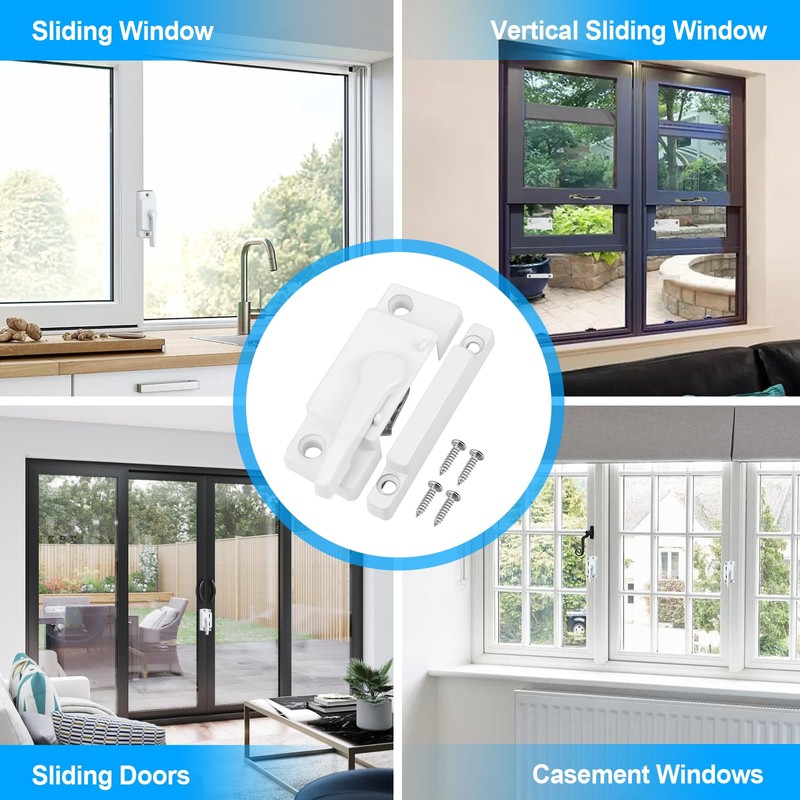 HIMOMO Window Sash Locks, 10 Pack Cam Action White Window