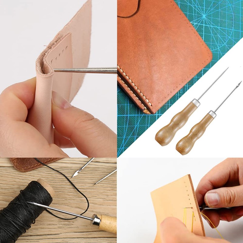 YFFSFDC 14 PCS Leather Technique Leather Tool Set, Hand Sewing