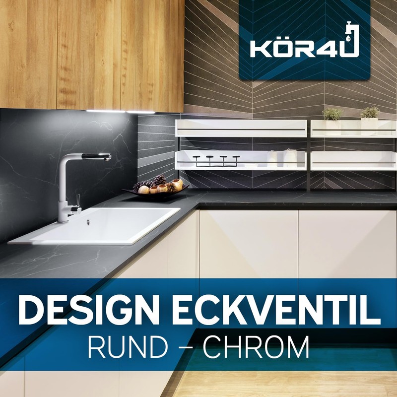 kör4u Design Angle Valve 1/2 x 3/8 Inch Water Shut-off