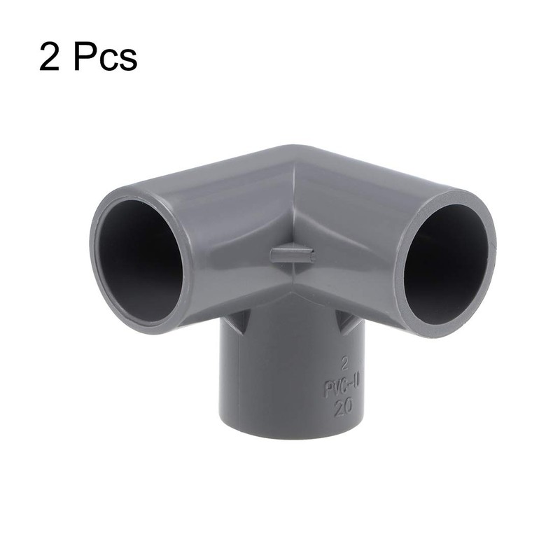sourcing map 3-Way Elbow PVC Pipe Fitting Furniture Grade 20mm