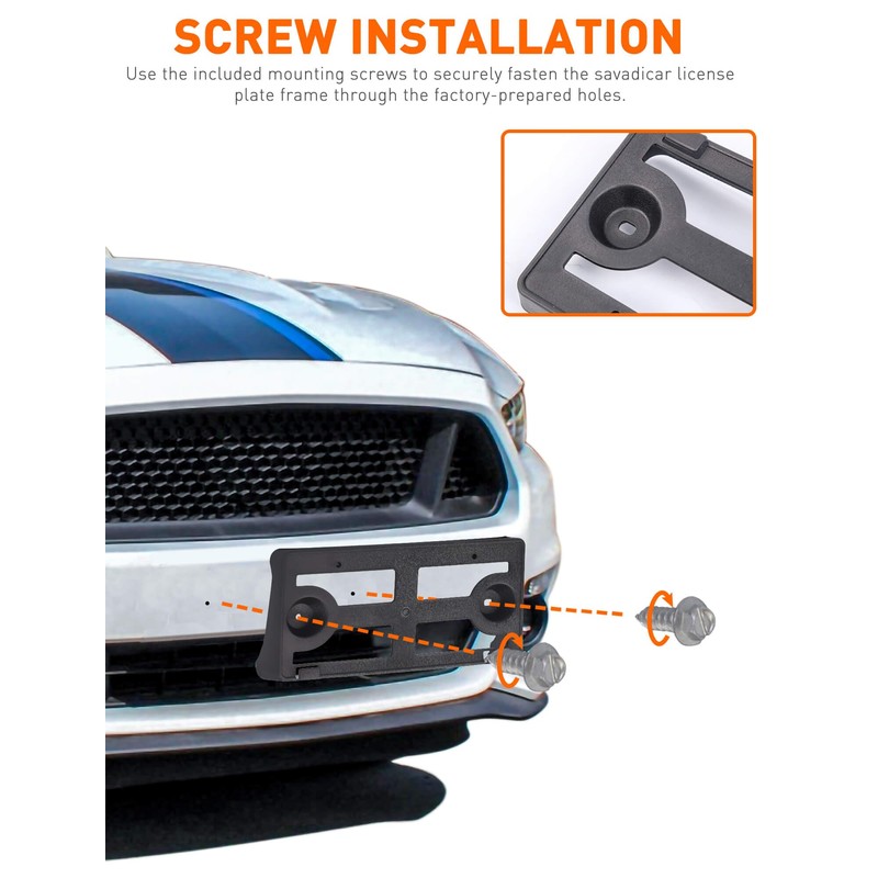 Savadicar Front License Plate Frame, Durable ABS License Plate Holder