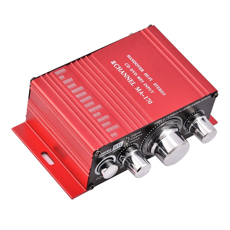 Mini 12V 2 Channel HiFi Stereo Bass Audio Power Amplifier