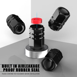 Aollpu 4PCS Black Tire Valve Stem Caps, Aluminum Tire Valve Cap Set, Universal Stem Covers for Cars Trucks Motorcycles SUVs and Bikes