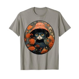 Cute Cottagecore Aesthetic Cat Mushroom Women Kids T-Shirt